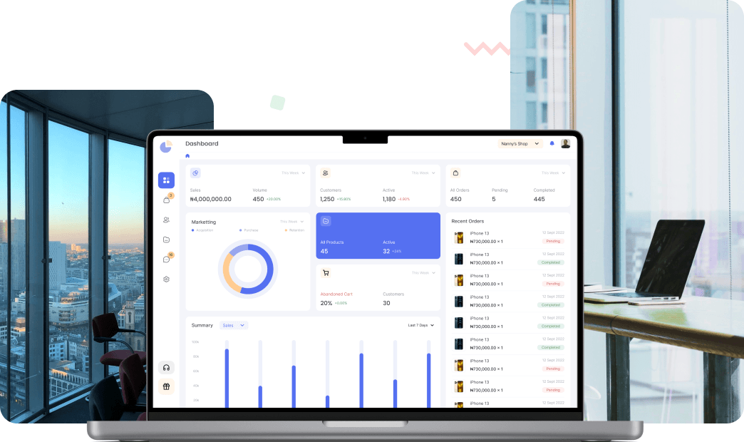 Zoftware platform dashboard mockup
